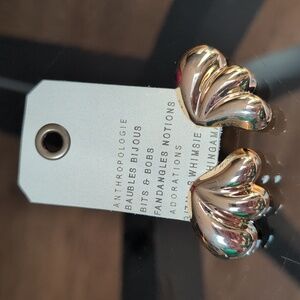 Anthropologie 14k Gold Plated Fanned Post Earrings NWT